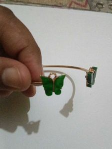 Elegant Green Butterfly Cuff Bracelet