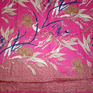 Pink Floral Dress Material