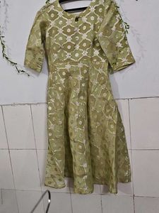 Elegant Green umbrella kurti with salwar