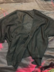 Black Sheer Kimono Cover-Up/ shrug