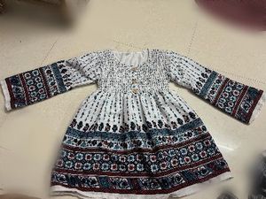 Boho Smocked Blouse with Print