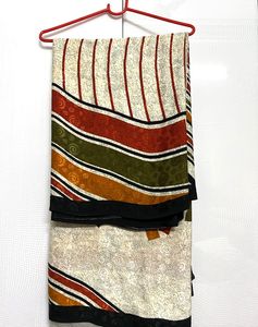 Silk Saree with stitched blouse and shorts combo