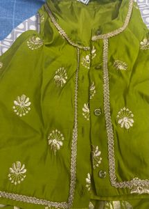 Green Elephant Print Palazzos and top