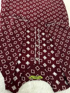 Elegant Maroon Kurta Set with Dupatta