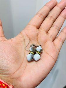 Stylish Beaded Drop Earrings - Unique Ivory