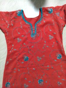 Embroidered Ethnic Churidar Set