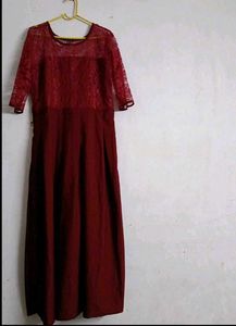 Maroon Lace Dress
