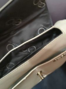 Cream Crossbody Bag with Gold Chain