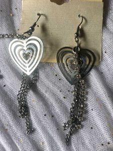 Silver Heart Earrings &amp; Bracelet Set