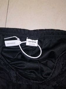 SAVANA SKIRT.    Black Drawstring Lace Skirt