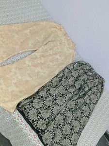 Festive Combo Black &amp; Gold+Beige Golden Pant