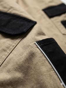Block Pattern Beige Cargo Pants Brand New
