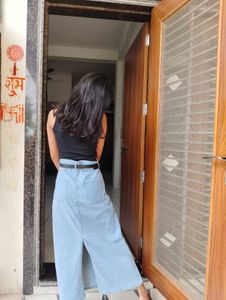 Light Blue Denim Maxi Skirt