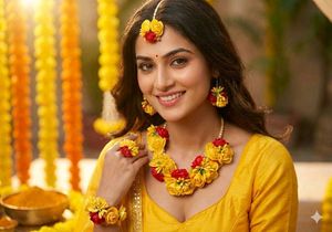 Haldi Floral Jewellery Set