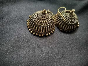 Set of 2 Antique Oxidized Jhumka Earrings