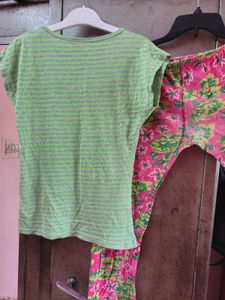 Comfy Striped Tee &amp; Floral Pyjama Set