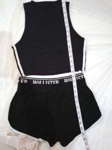 Adidas Black Crop Top &amp; Shorts Set
