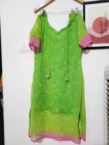 Vibrant Green Printed Kurta