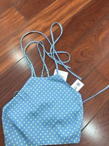 Blue Polka Dot Halter Top