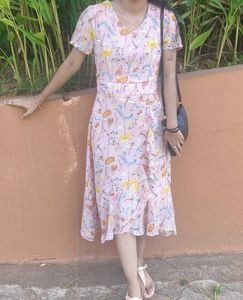 Chic Floral Print Wrap Dress