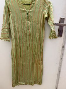 Sequin Work Pista green Kurta