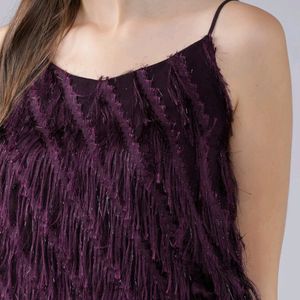Women purple solid A-line top...