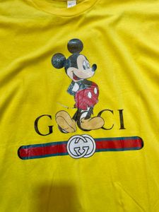 Vibrant Yellow Mickey Mouse Graphic Tee