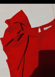 Elegant Red Peplum Gown