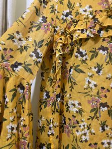 Yellow Floral Ruffle Blouse 34-36