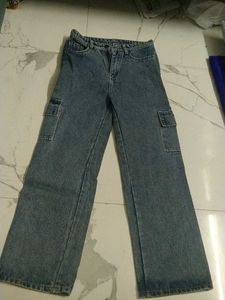 Stylish Blue Denim Cargo Pants
