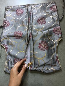 Elegant Grey Floral Lehenga Set