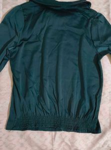 Elegant Teal Button-Up Blouse