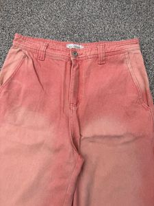 Wide Leg Pink Cargo Pants