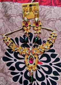 Pink &amp; Green Royal Jewellery Set