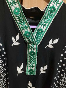 🔥 Sale🔥 black and green Kurta With Duppat