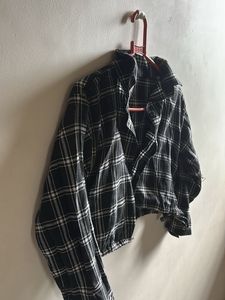 Checked Cropped Shirt