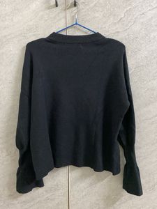 Mango Black Bell Sleeve Sweater
