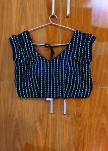 Stylish black & white Embroidered Blouse