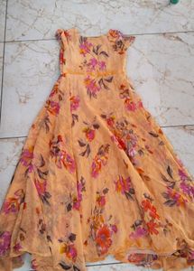 Peach Floral Maxi Dress