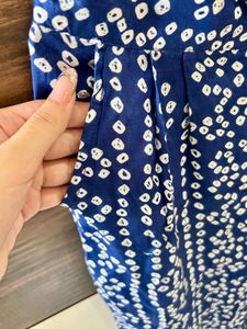 💙 Blue Print High-Waist Wide-Leg Palazzo Pants
