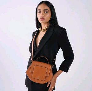 Iykyk Tan Solid Structured Multi Handle Sling Bag