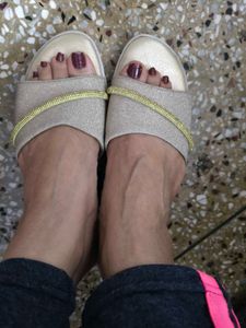 New Party Wear Golden Wedges In 39 Numb For Women