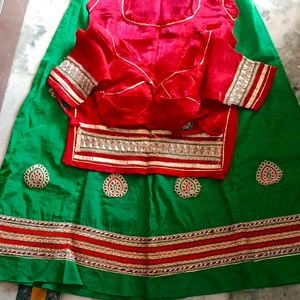 Green Embroidered Rajputi poshak