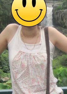Cream Floral Panel Sleeveless Top