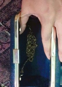 Shimmery Black Hand Clutch