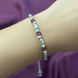 Elegant 955 pure Silver & Ruby Bracelet