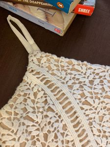 Lace embroidered beige top from Westside