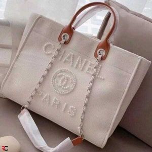 Chanel Deauville Large Size Tote 40cms with Pearls