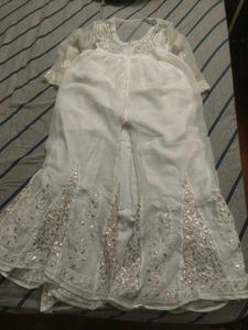 White Chikankari Kurti 3 Piece Set