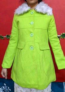 Neon Trench Fur Wolf Coat Frock Type For Women